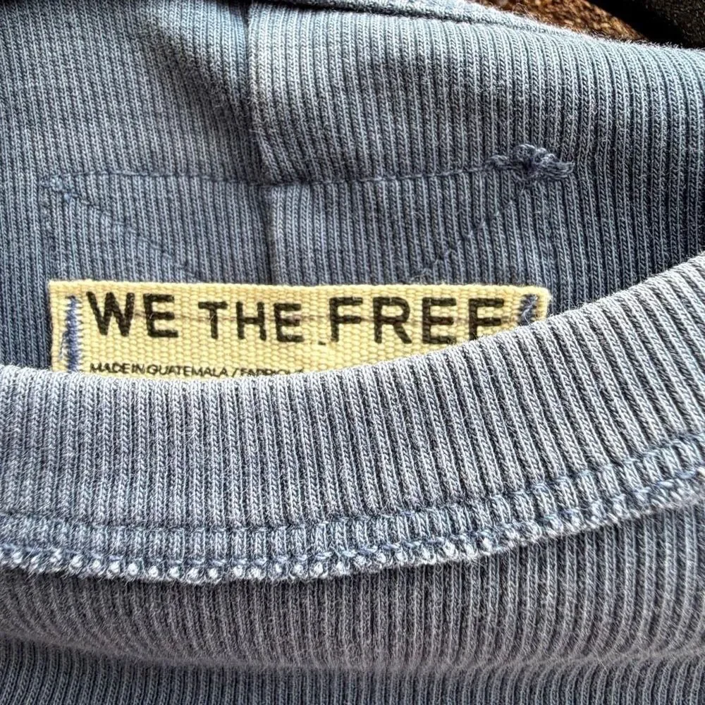 Free People We The Free Ever Had Tee shirt in vintage indigo blue S NWOT